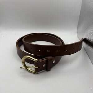 Nisolo - Noemi leather belt in Neutral brown brass buckle Women's Sz S